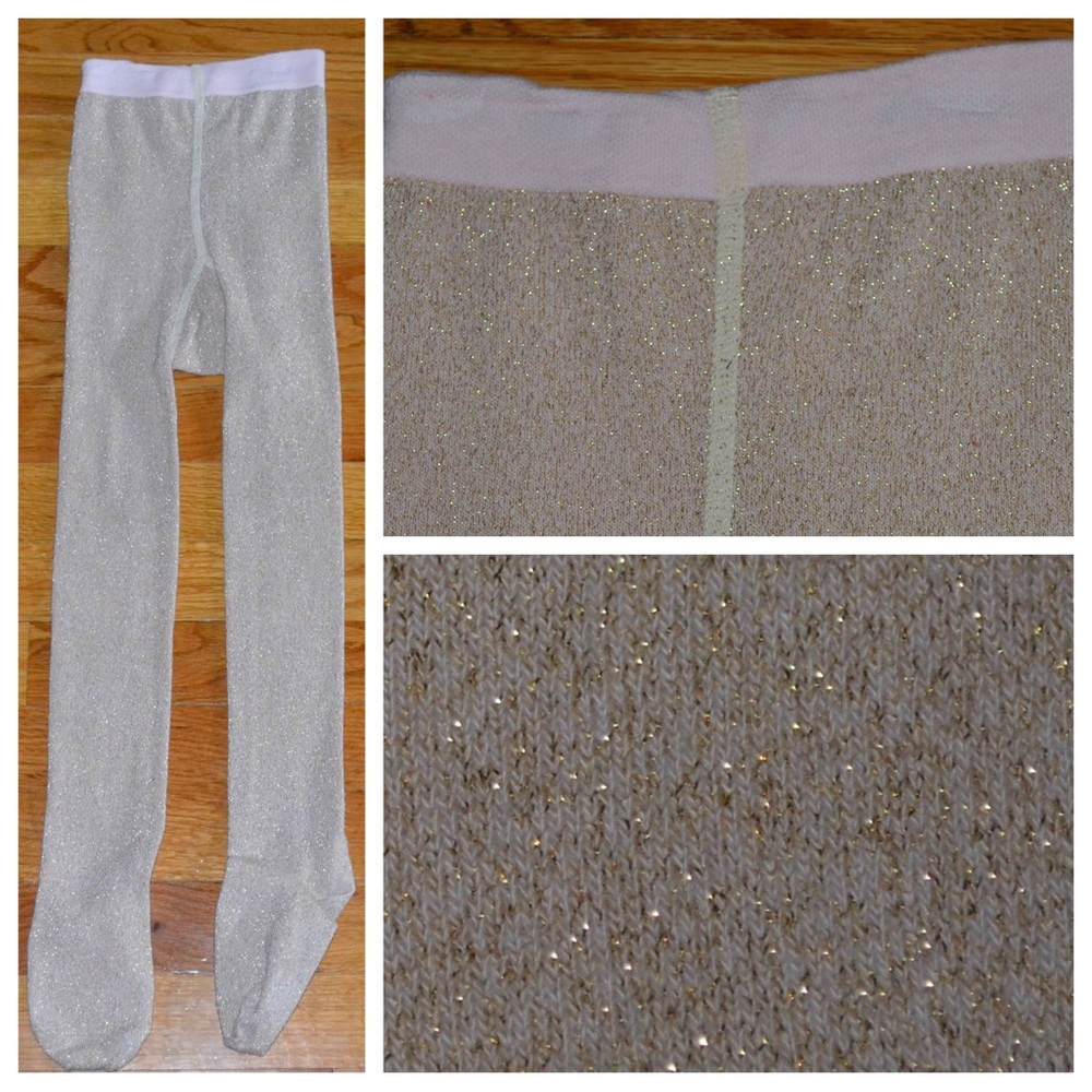 Toddler girls H&M rose gold shimmer tights, size 2-4Y (3T/4T)